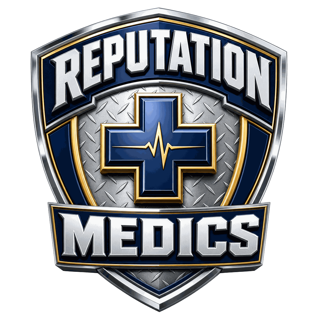 Reputation Medics logo on dark